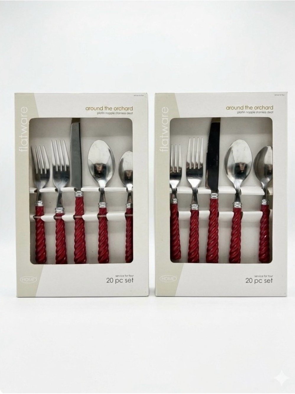 🏡NWOT Still in the box Wine/Silver Flatware Set - TWO BOXES-
20 Piece each box